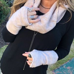 Ash Skinny Scarf Boho 100% Wool from Nepal